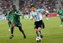 Messi against Nigeria
