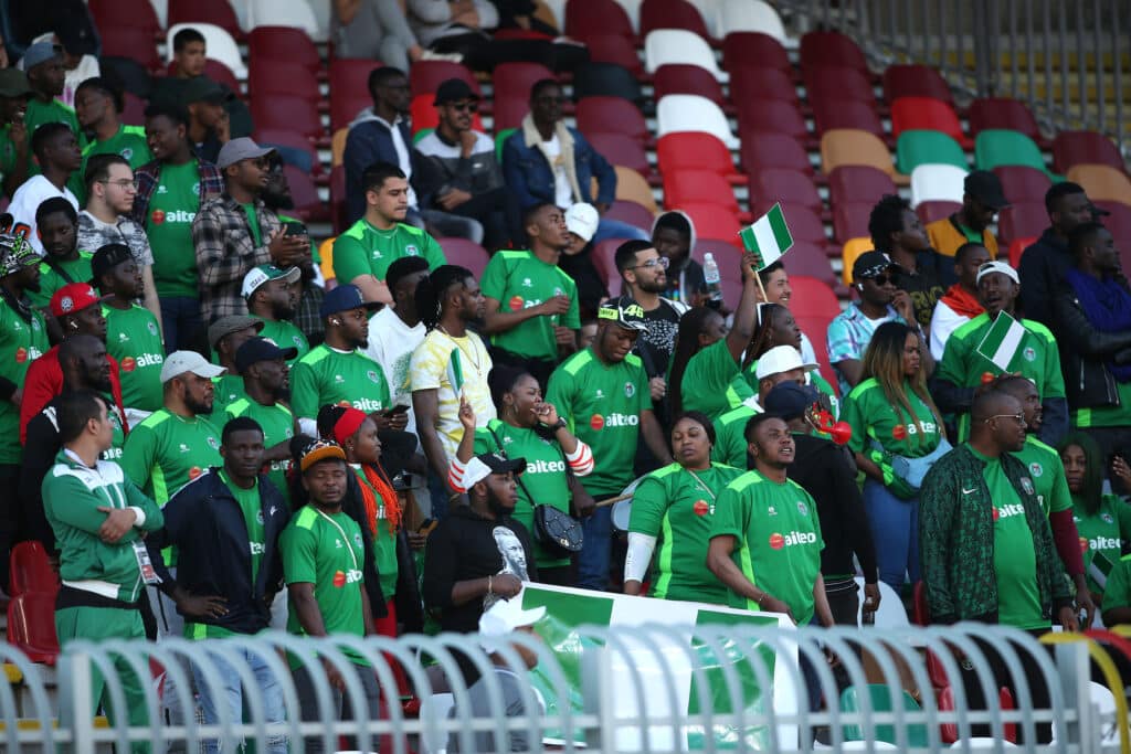 Nigeria fans enjoy the action in the international team game