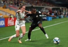 Super Falcons player Uchenna Kanu in action for Nigeria