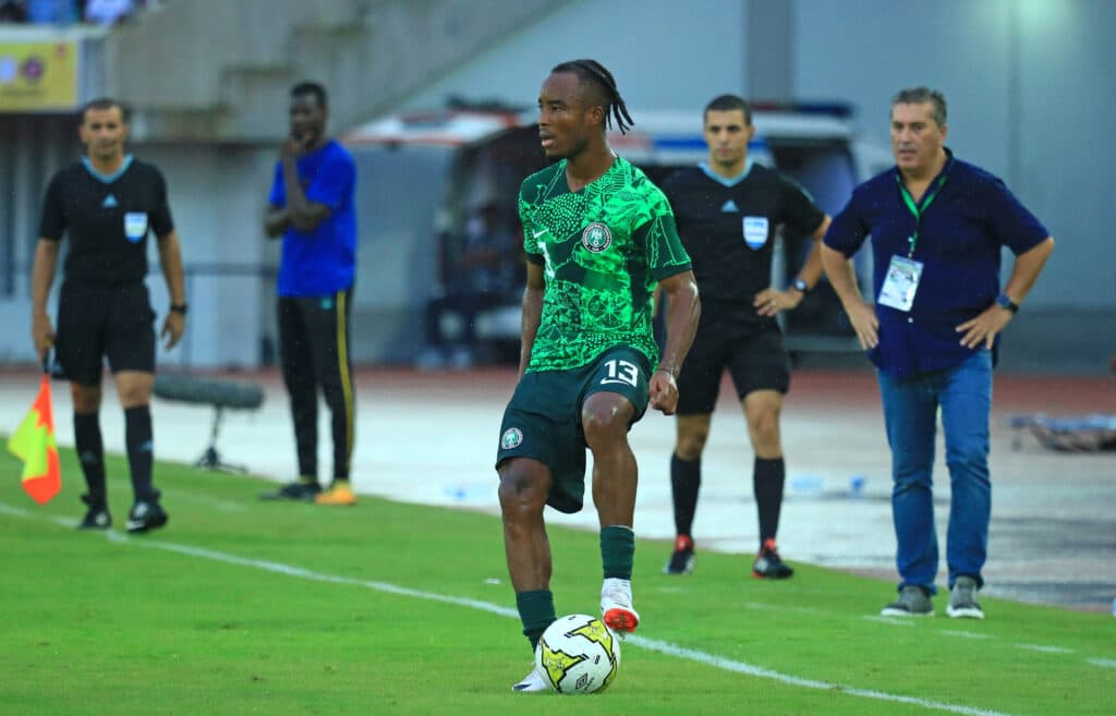 Bruno Onyemaechi of Nigeria during the 2023 Africa Cup of Nations Qualifiers game between Nigeria and Sao Tome and Principe at Godswill Akpabio Stadium in Uyo, Nigeria on 10 September 2023   - 