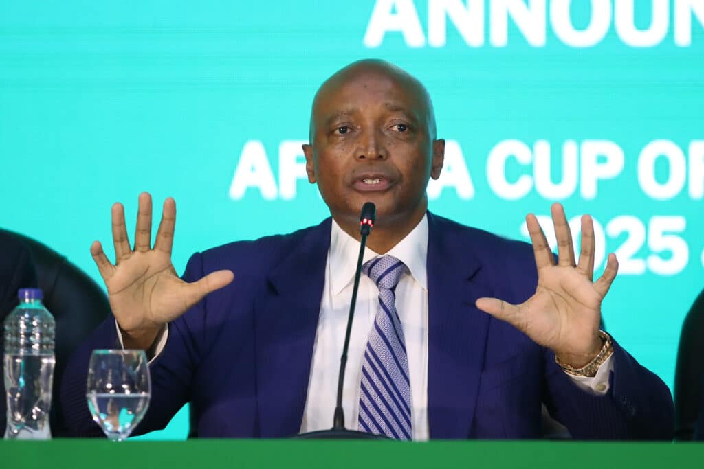 CAF President Patrice Motsepe during the CAF President Announcement for Africa Cup of Nations Host 2025 and 2027 