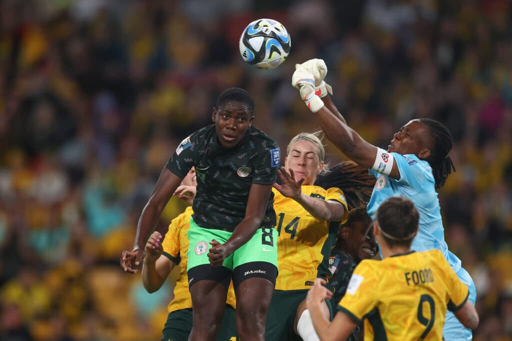 Super Falcons player, Asisat Oshoala in action for Nigeria