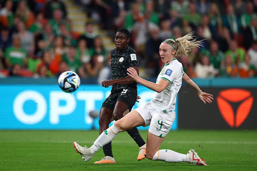 Super Falcons player Asisat Oshoala in action for Nigeria