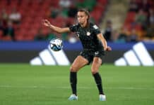 Super Falcons star Ashleigh Plumptre in action at the Women's World Cup