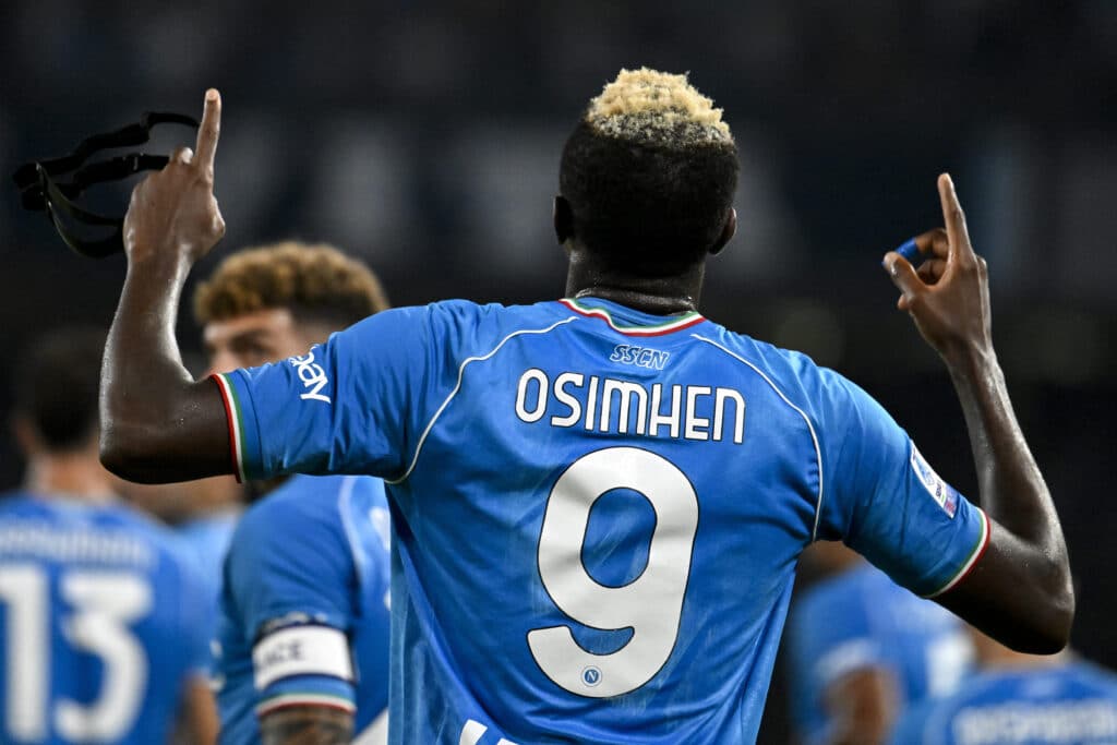 Victor Osimhen of SSC Napoli celebrates after scoring 