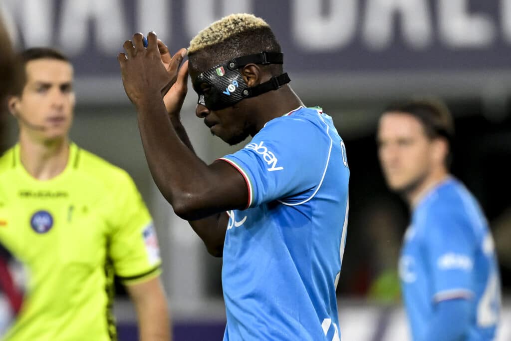 Victor Osimhen of SSC Napoli looks dejected after failing a penalty kick 